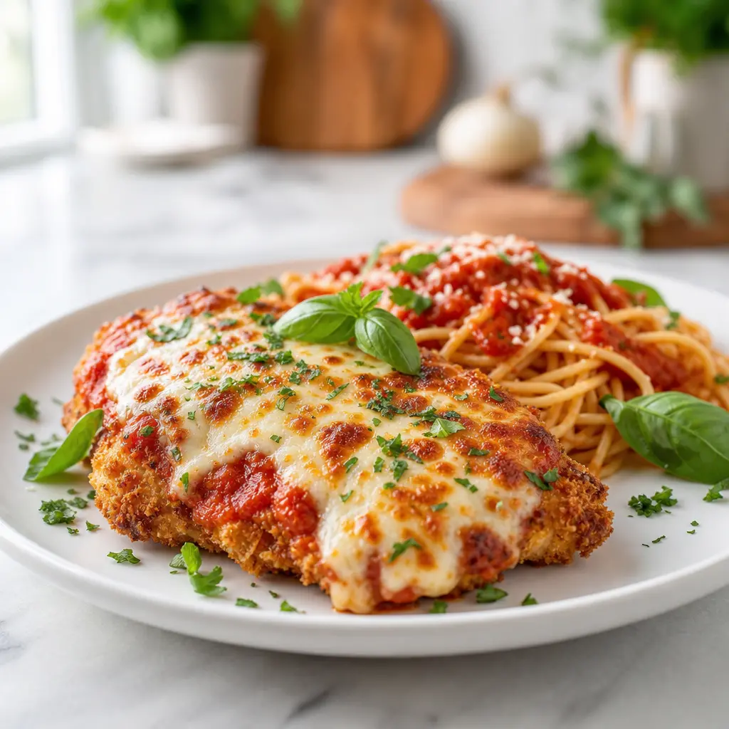 baked parmesan chicken - final presentation