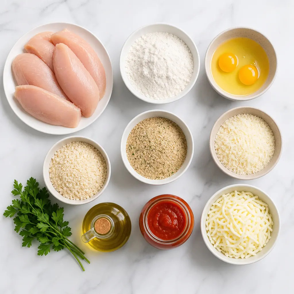 baked parmesan chicken - main ingredients