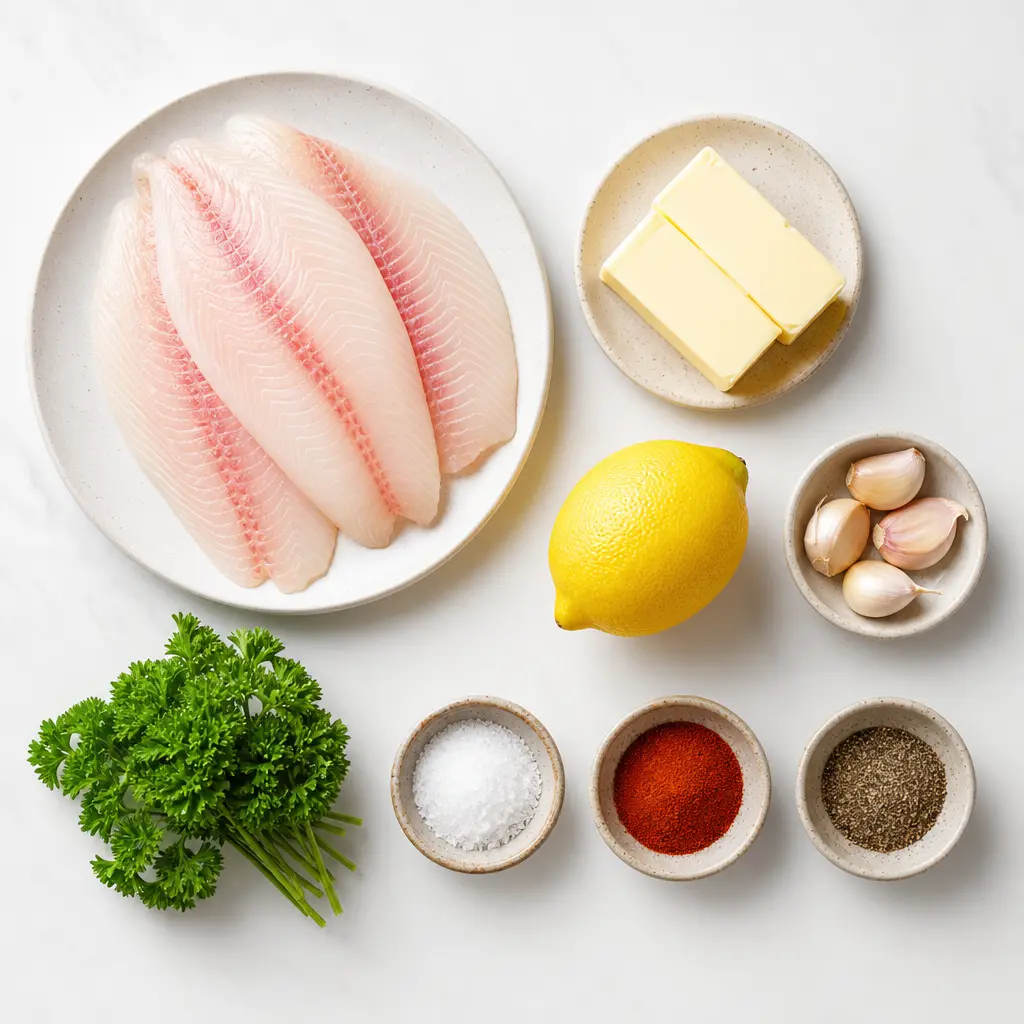 baked tilapia - main ingredients