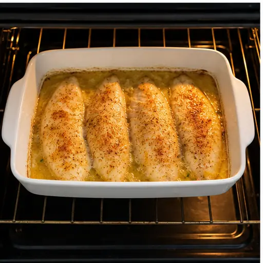 Step 3: Baking tilapia in the oven until golden