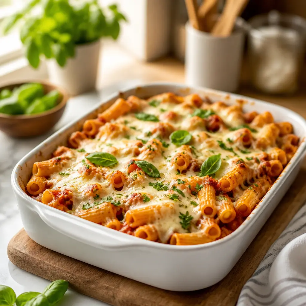 baked ziti - final presentation