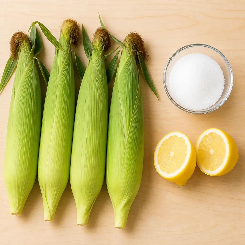 boiled corn on the cob - main ingredients