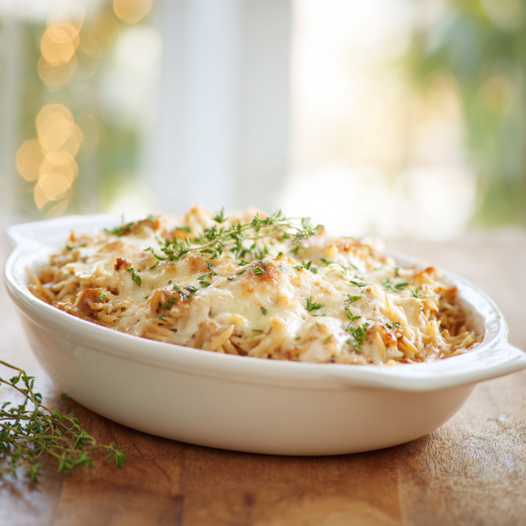 chicken orzo bake - final presentation