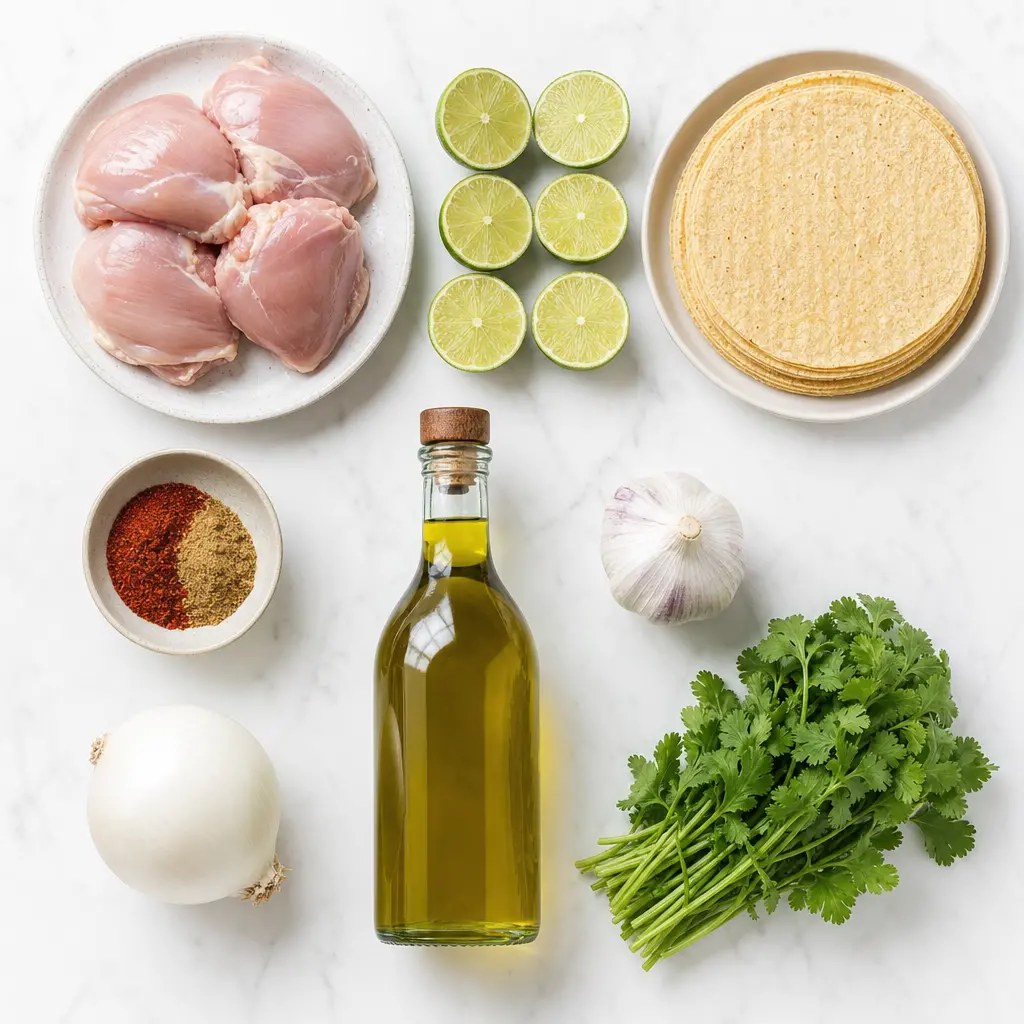 chicken street tacos - main ingredients