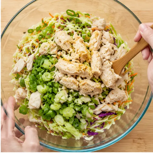 Step 2: Tossing the base ingredients in a large bowl
