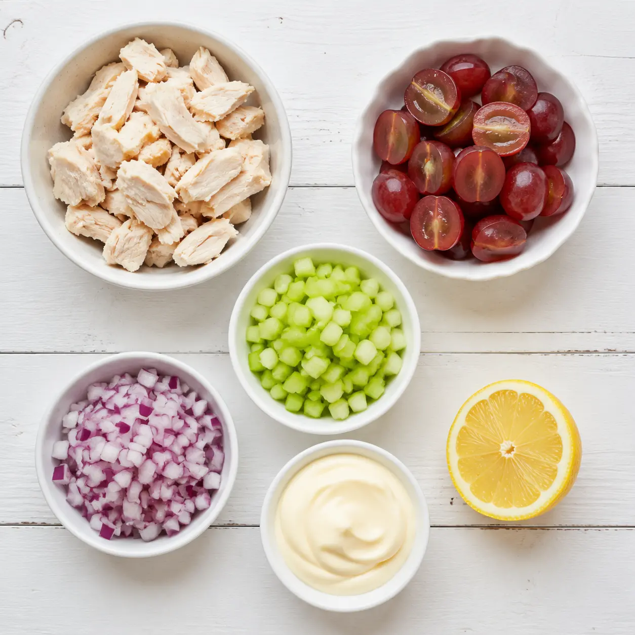 classic chicken salad recipe - main ingredients