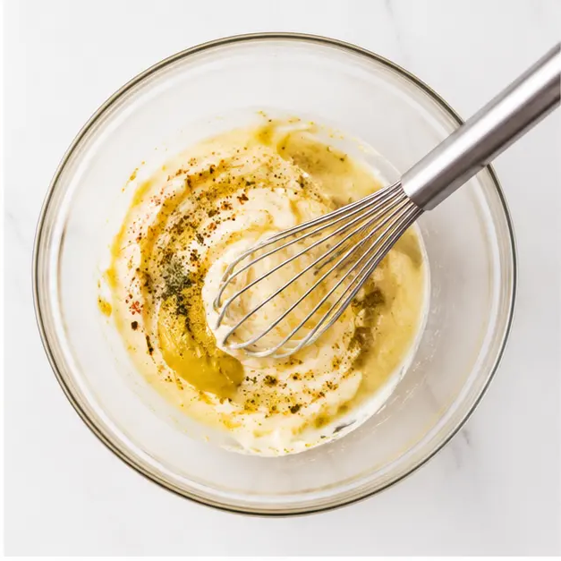 Step 2: Whisking together the creamy dressing