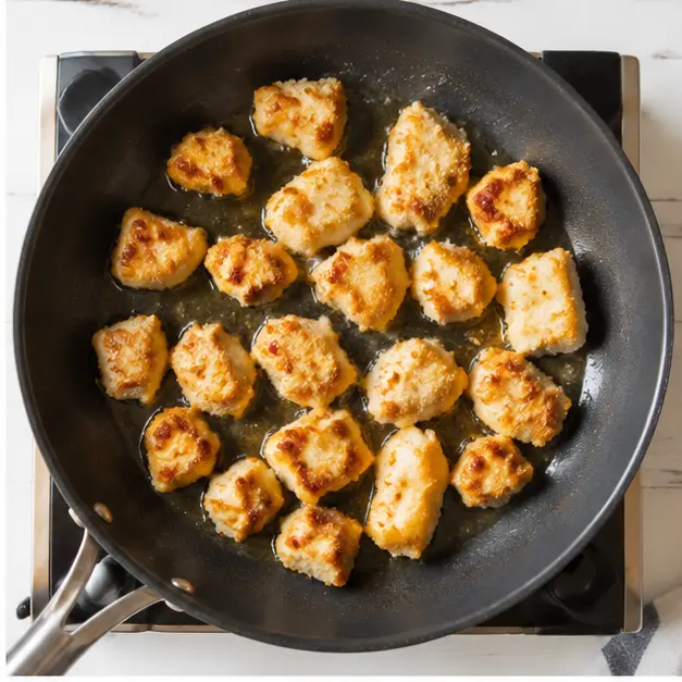 Step 2: Searing the chicken until golden
