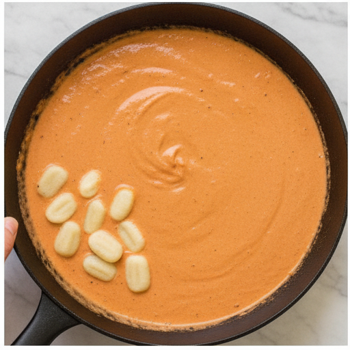 creamy tomato gnocchi soup - step 3