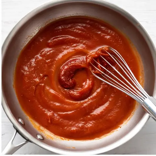 Step 2: Adding tomato paste and tomato sauce