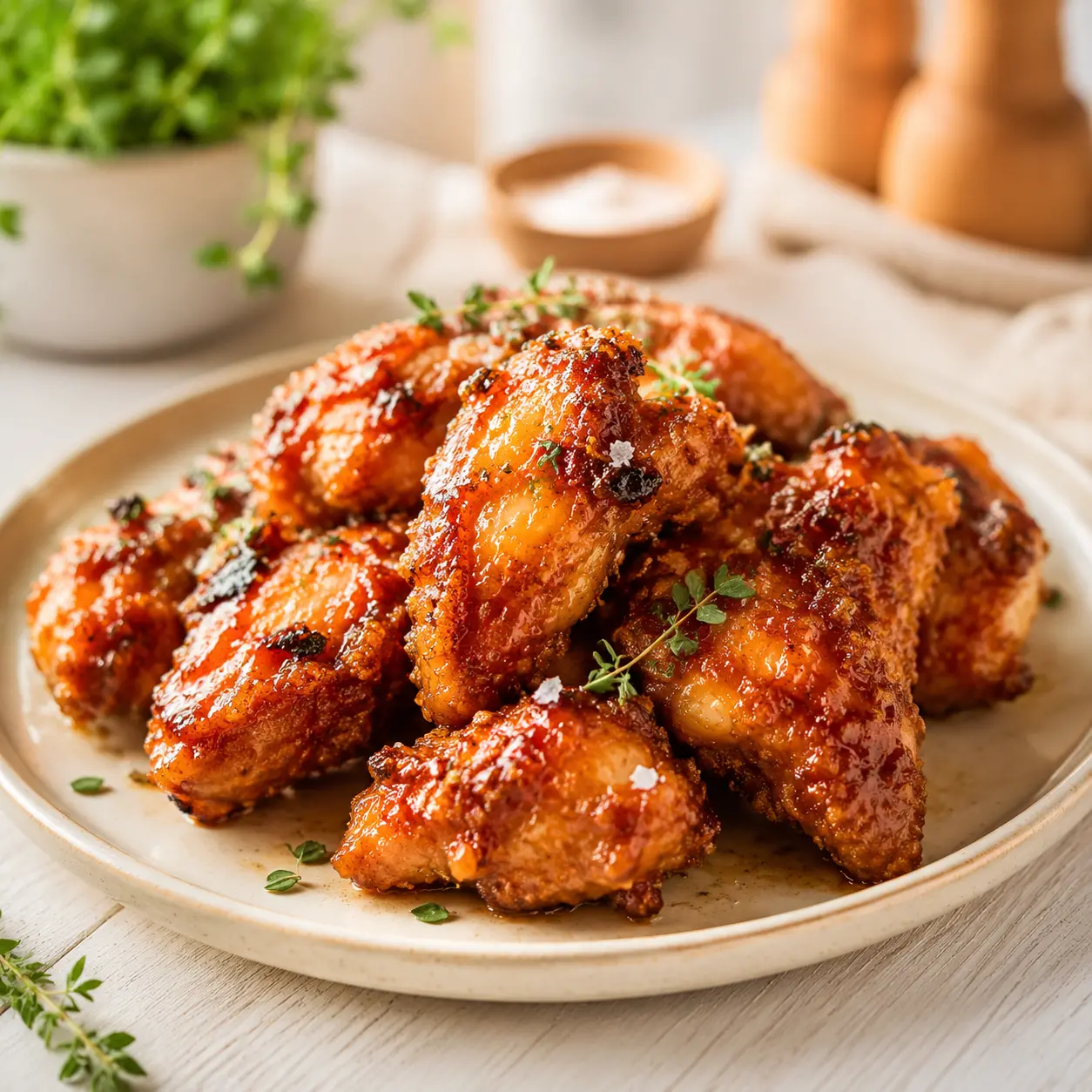 crispy baked hot honey chicken - final presentation