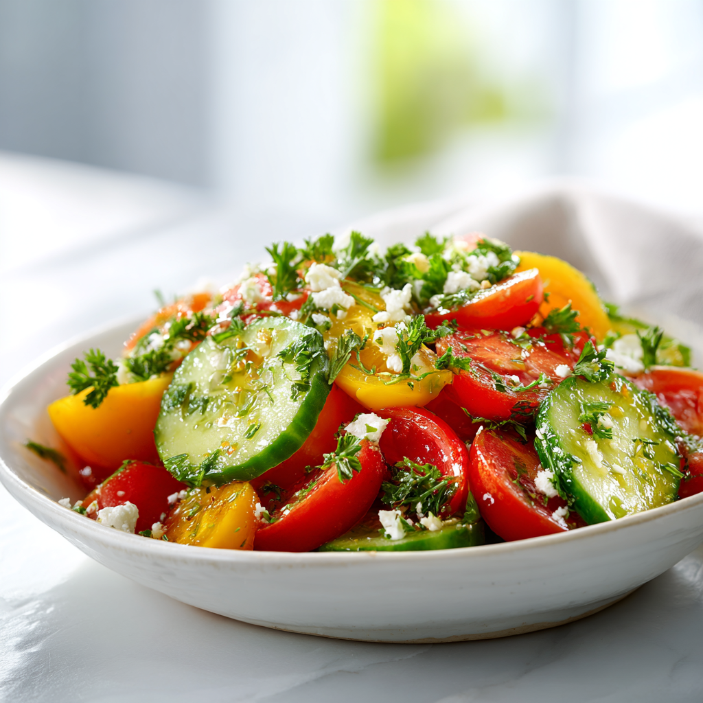 cucumber tomato salad - final presentation