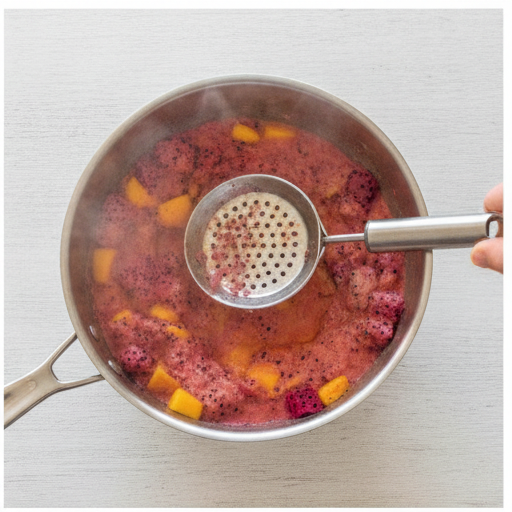 dragon fruit drink recipe - blending the fruit mixture into a smooth puree