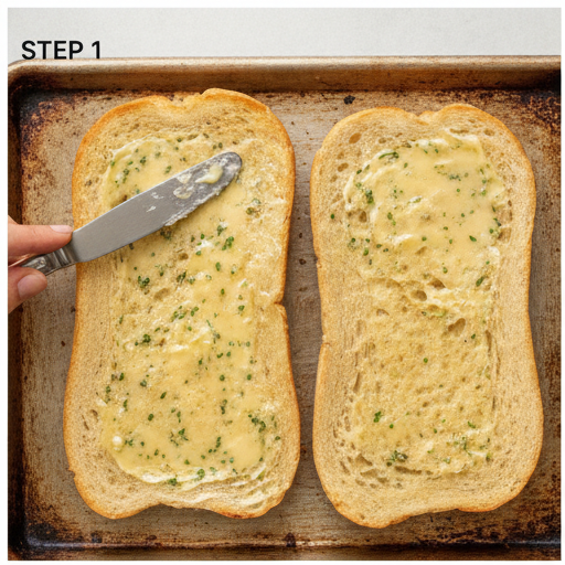 french bread lasagna boats - step 1