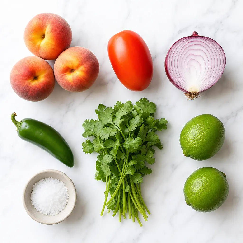 fresh peach salsa - main ingredients