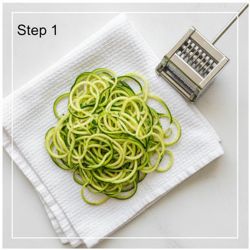 garlic butter shrimp zucchini noodles - step 1