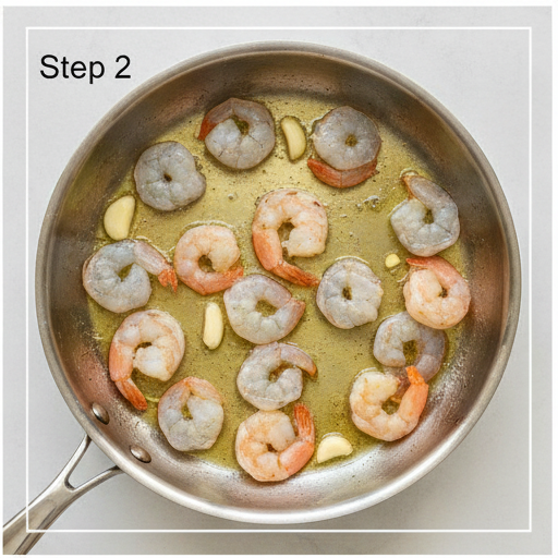 garlic butter shrimp zucchini noodles - step 2