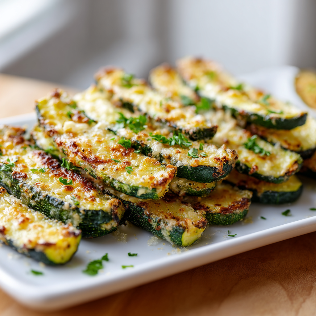 garlic parmesan roasted zucchini - final presentation