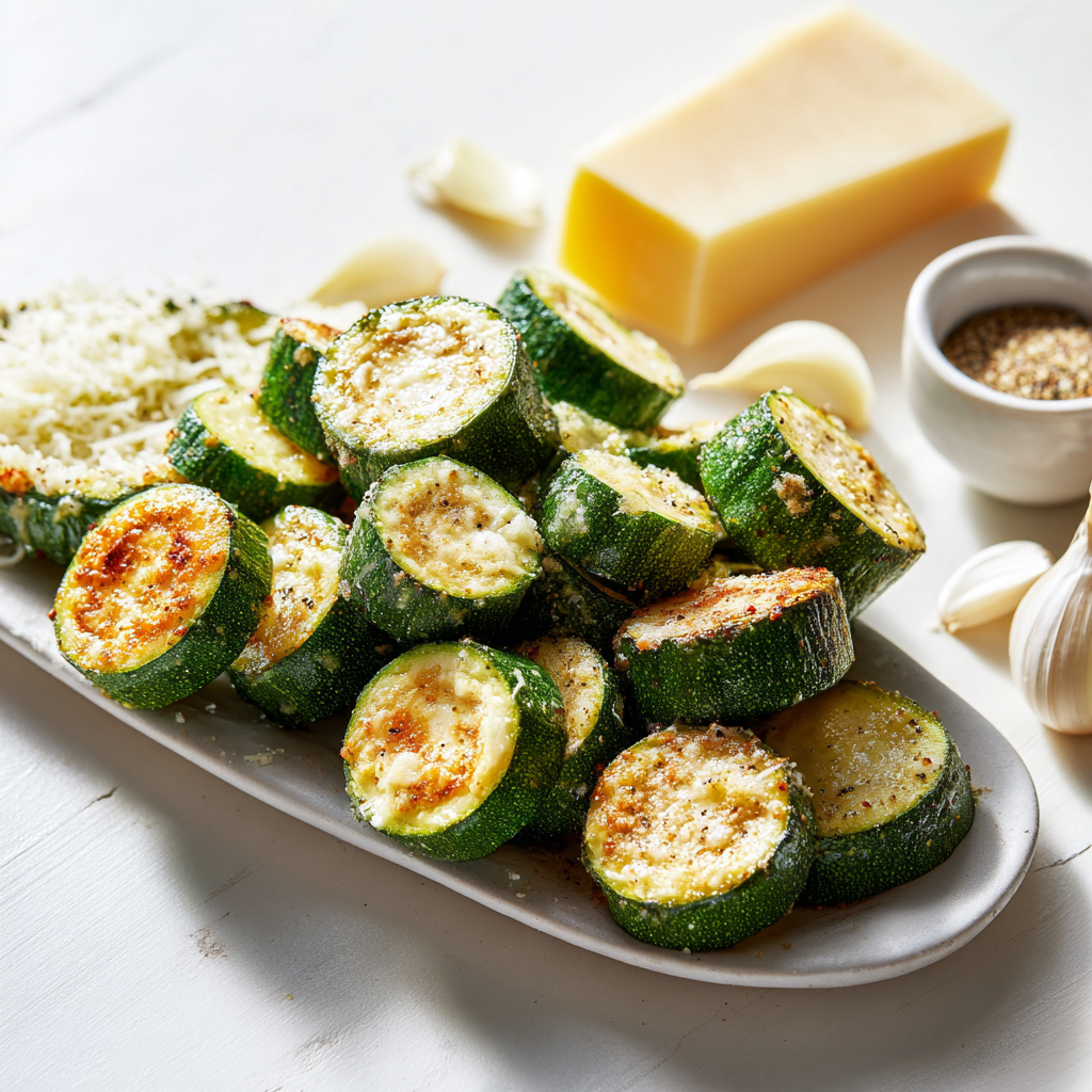 garlic parmesan roasted zucchini - main ingredients