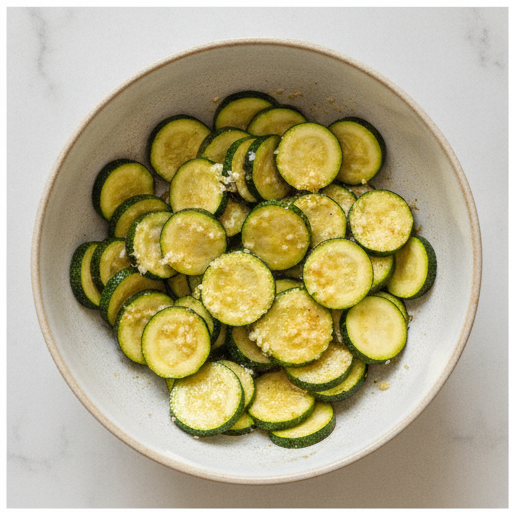 garlic parmesan roasted zucchini - step 1