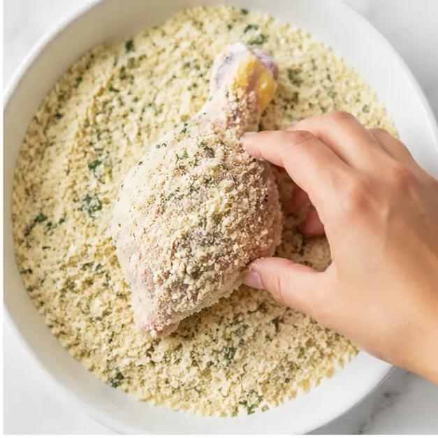 Step 2: Coat chicken in Parmesan mixture