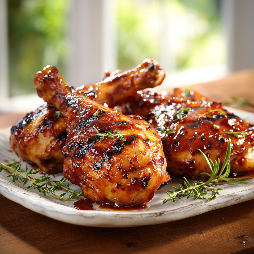 grilled chicken quarters - final presentation