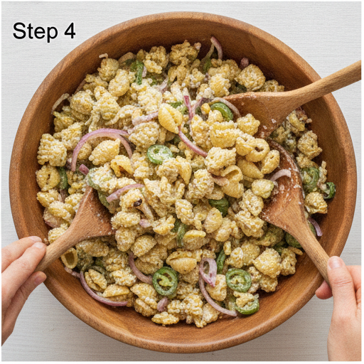 grilled corn elote pasta salad - step 4