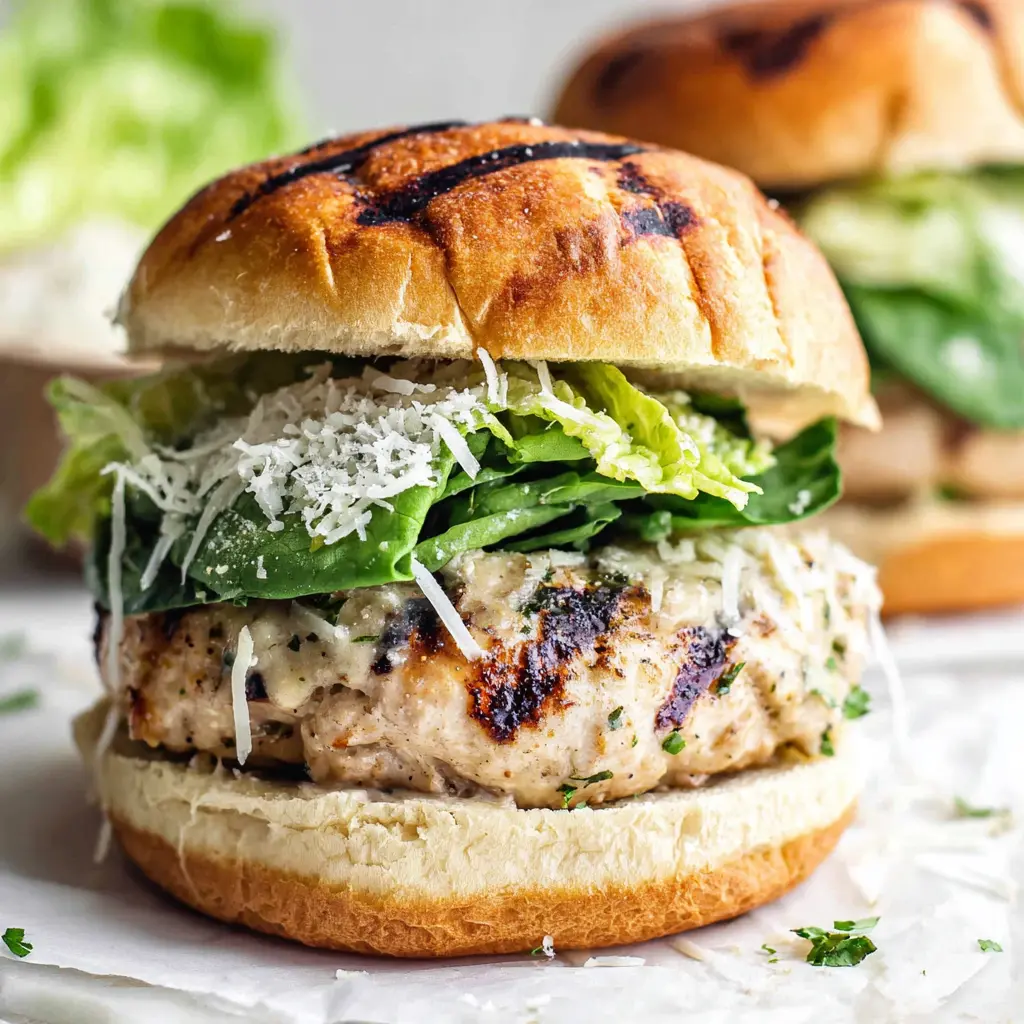 grilled chicken caesar burger 438826436