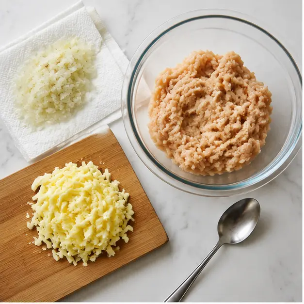 Step 1: Grate onion and butter