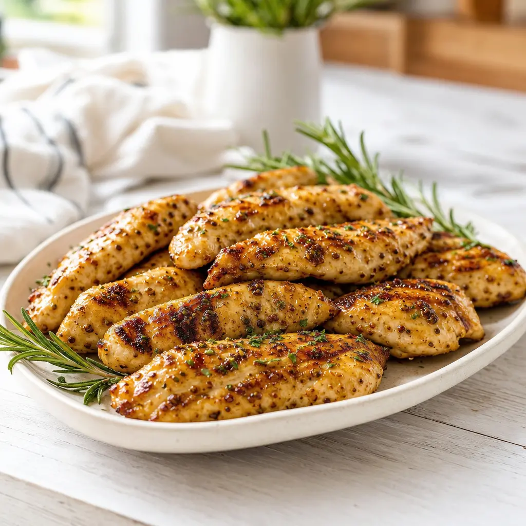 grilled honey mustard chicken tenders - final presentation