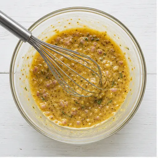 Step 1: Whisking the honey mustard marinade