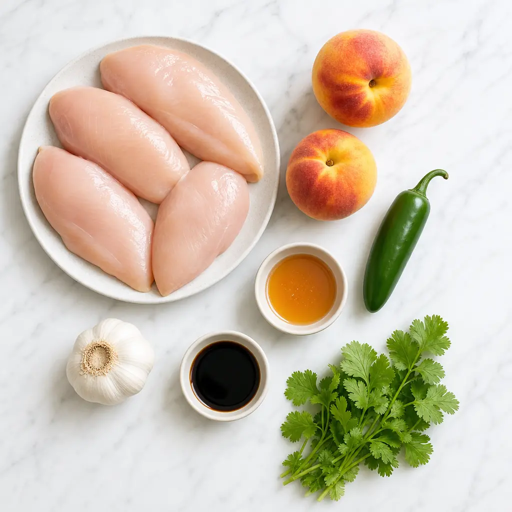 grilled jalapeno peach chicken - main ingredients