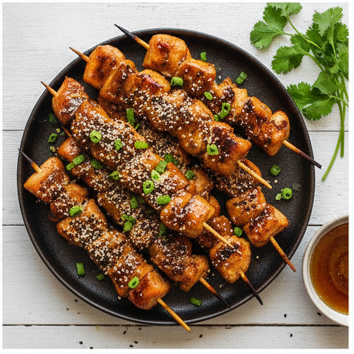 honey garlic asian chicken kabobs - step 4