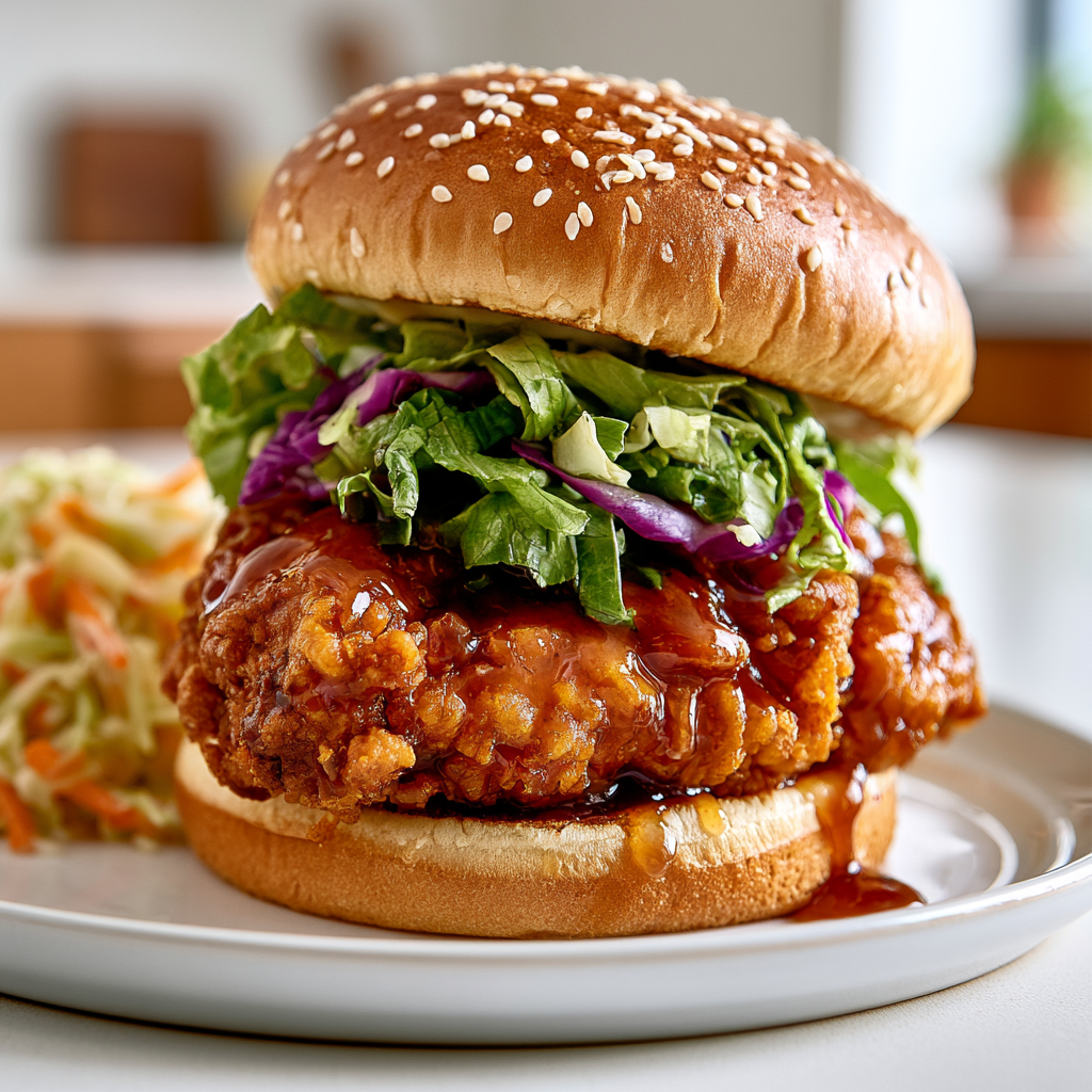 hot honey chicken sandwich - final presentation
