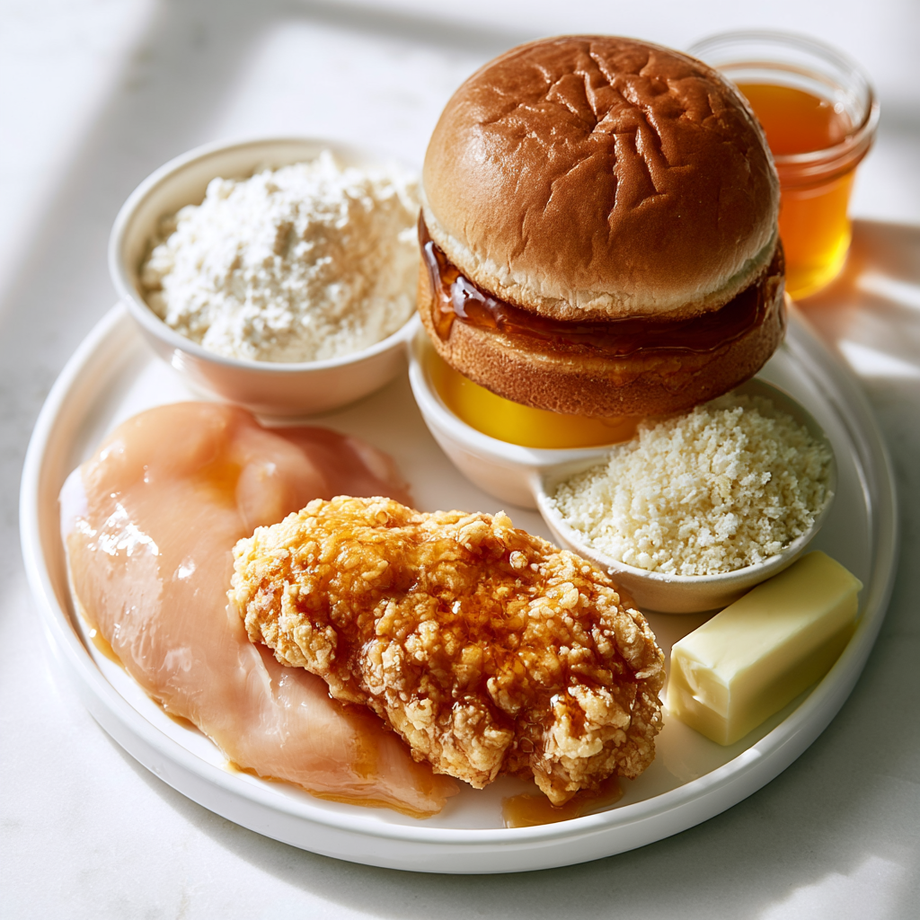 hot honey chicken sandwich - main ingredients