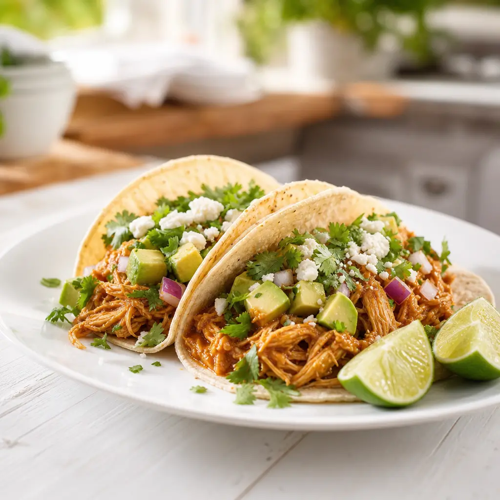 instant pot chicken tacos - final presentation