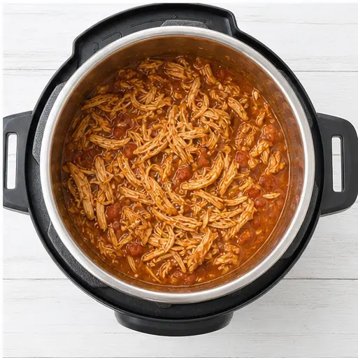 Step 4: Return shredded chicken to pot and stir
