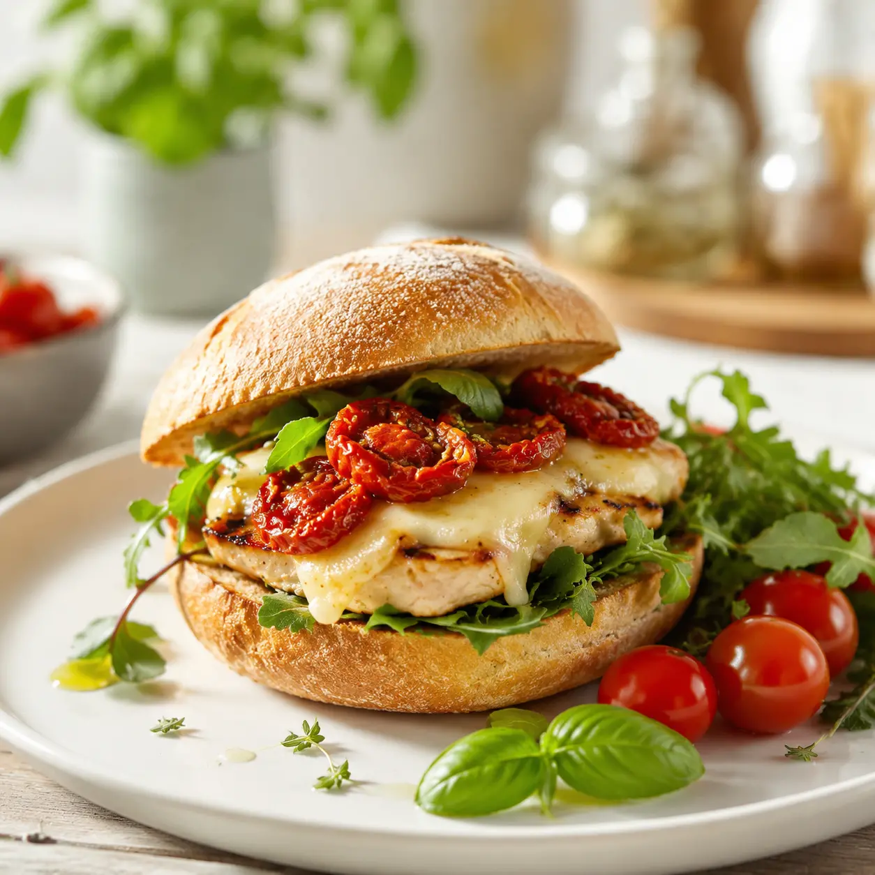 italian chicken burgers - final presentation