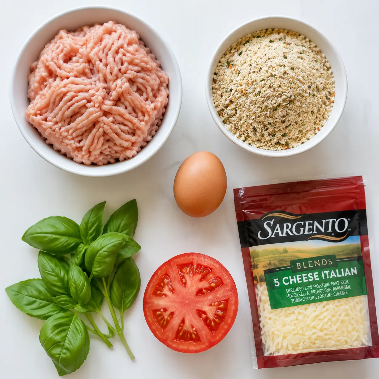 italian chicken burgers - main ingredients