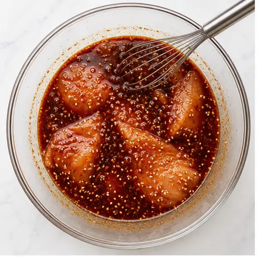 Step 1: Marinate chicken fillets in gochujang glaze