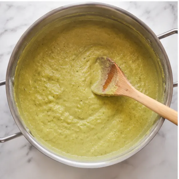 Step 3: Zucchini fully broken down into creamy sauce