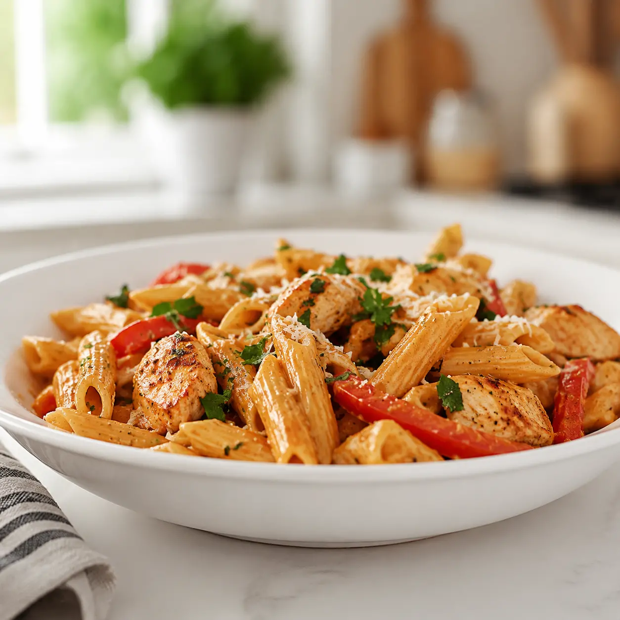 one pot cajun chicken pasta - final presentation
