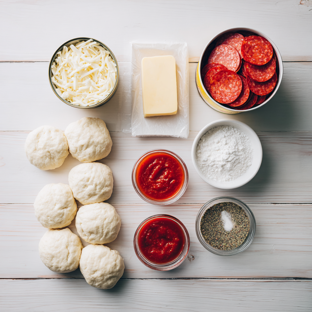 pizza bombs - main ingredients