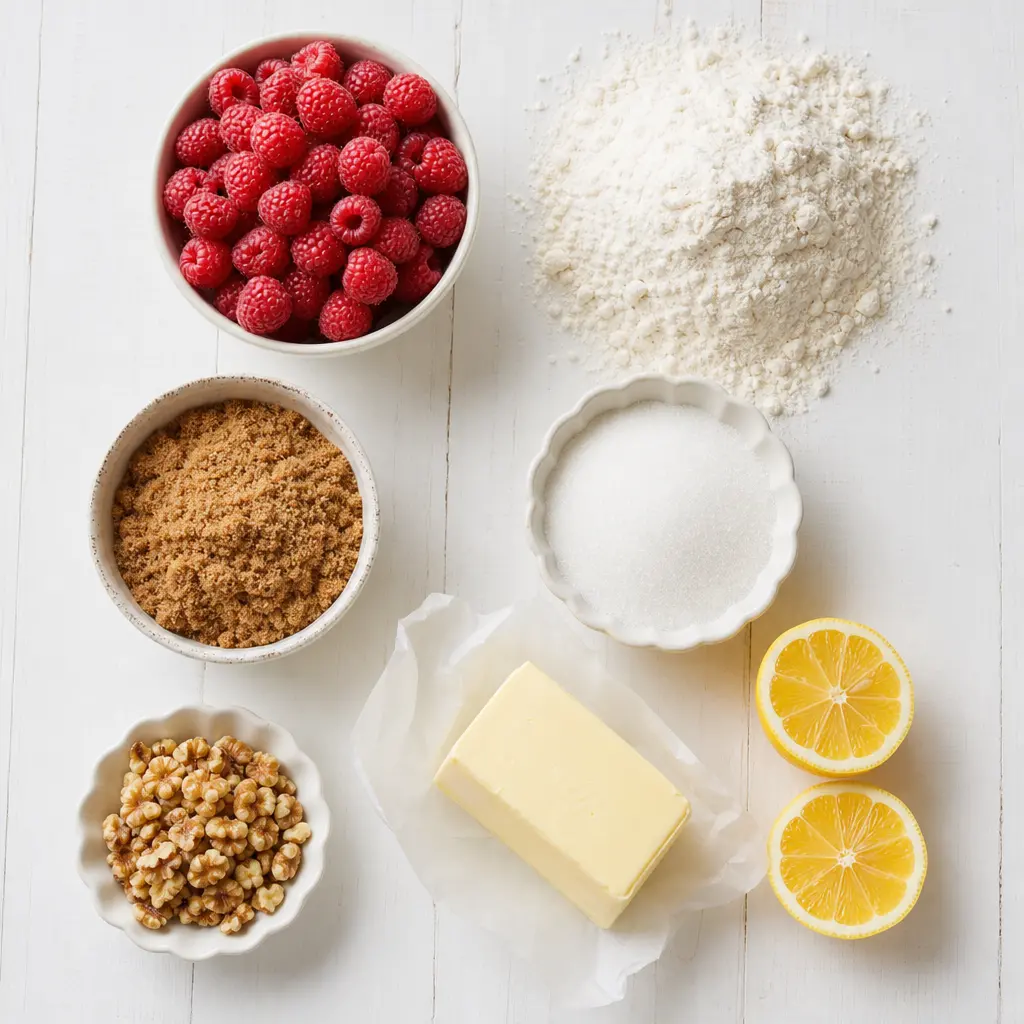 raspberry cobbler - main ingredients