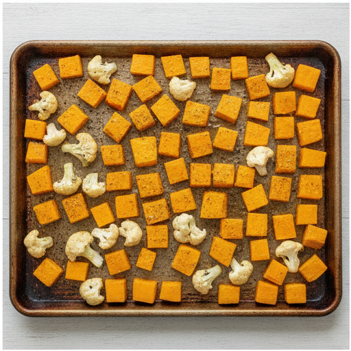 roasted butternut squash cauliflower soup - step 1