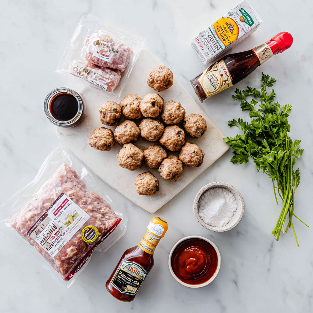salisbury steak meatballs - main ingredients