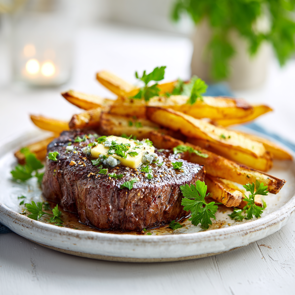 sheet pan steak and fries - final presentation