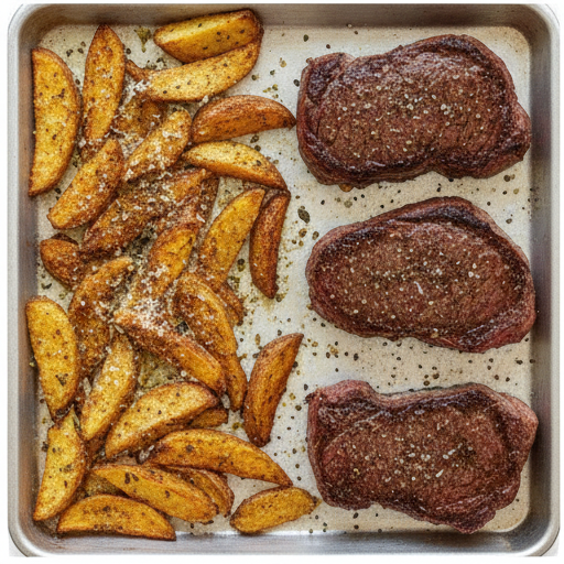 sheet pan steak and fries - step 3