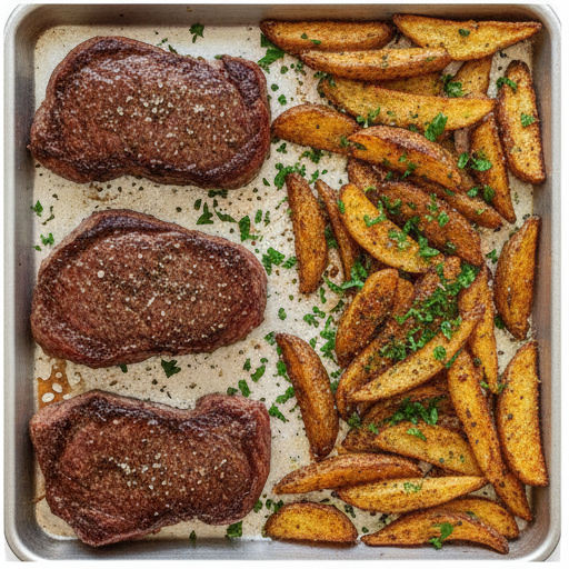 sheet pan steak and fries - step 4