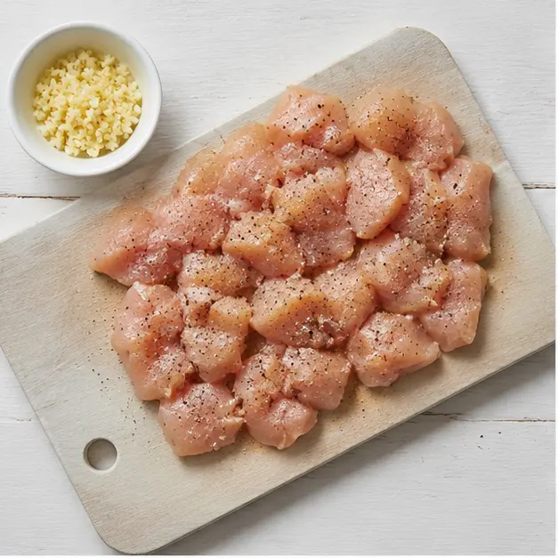 Step 1: Seasoning chicken pieces with salt and pepper